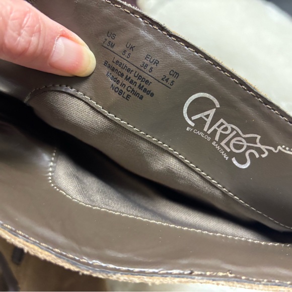 Carlos Santana 7.5 NOBEL Suede Leather Tall OTK Tan Zip Boho Western Boots - Picture 7 of 7